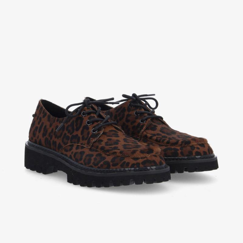 MYSEN PLT LACES W - PONY LEO - MARRON